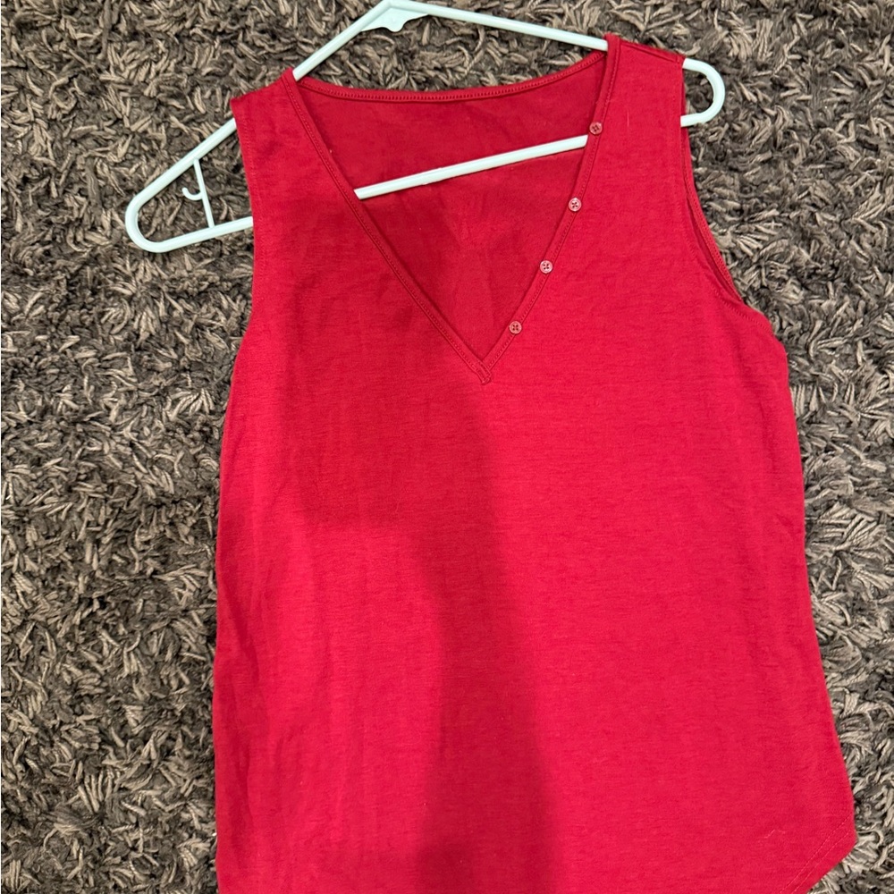 VENUS Bold Red V-Neck Tank Top